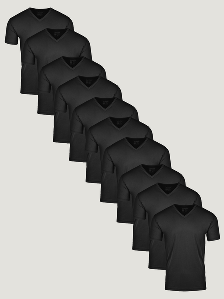 All Black V-Neck 10-Pack