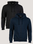 Zip-Up Hoodie Black + Dark Navy 2-Pack