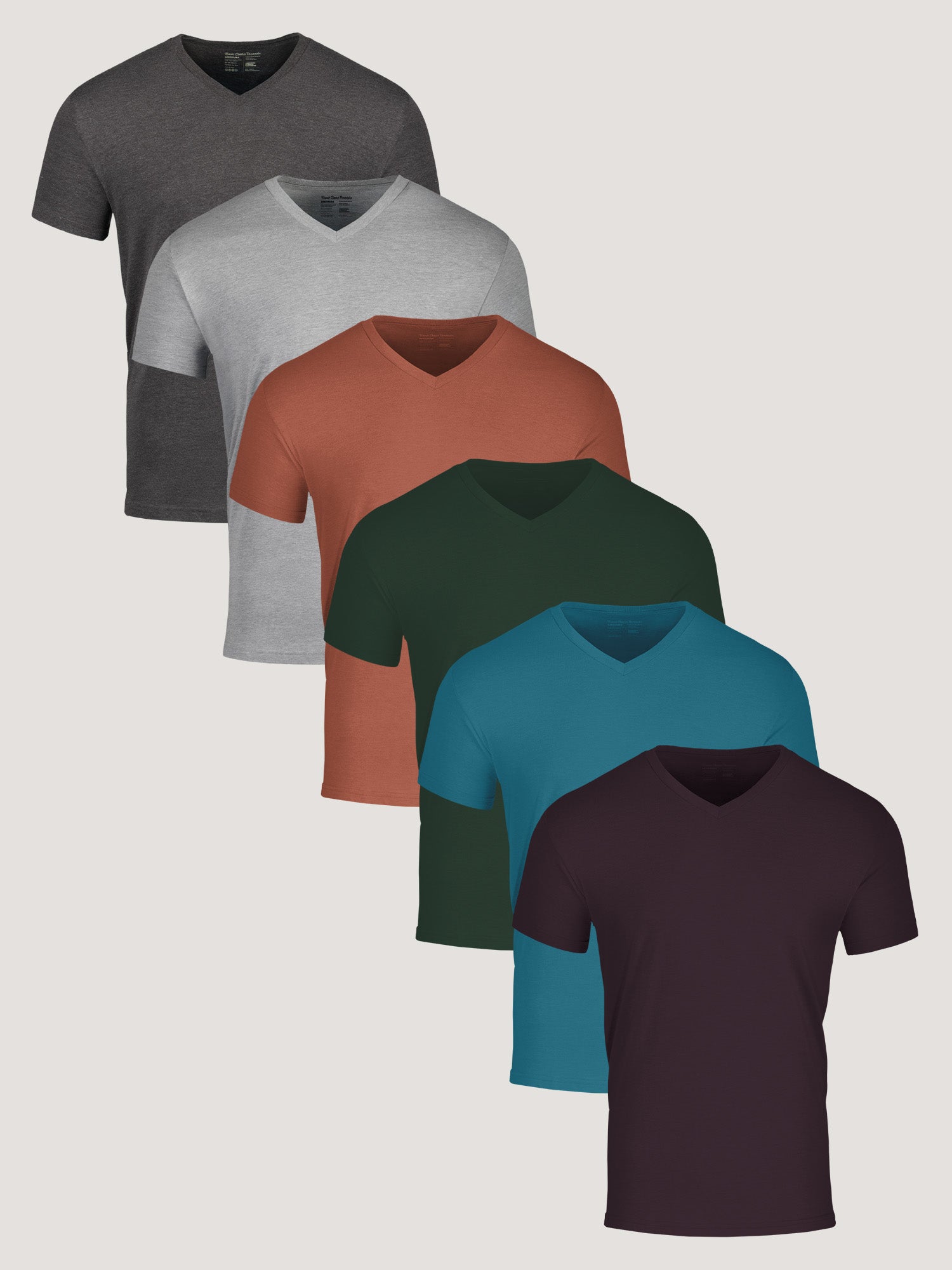 Men's V-Neck Shirts | Fall Colors 6-Pack of Tees – Fresh Clean Threads