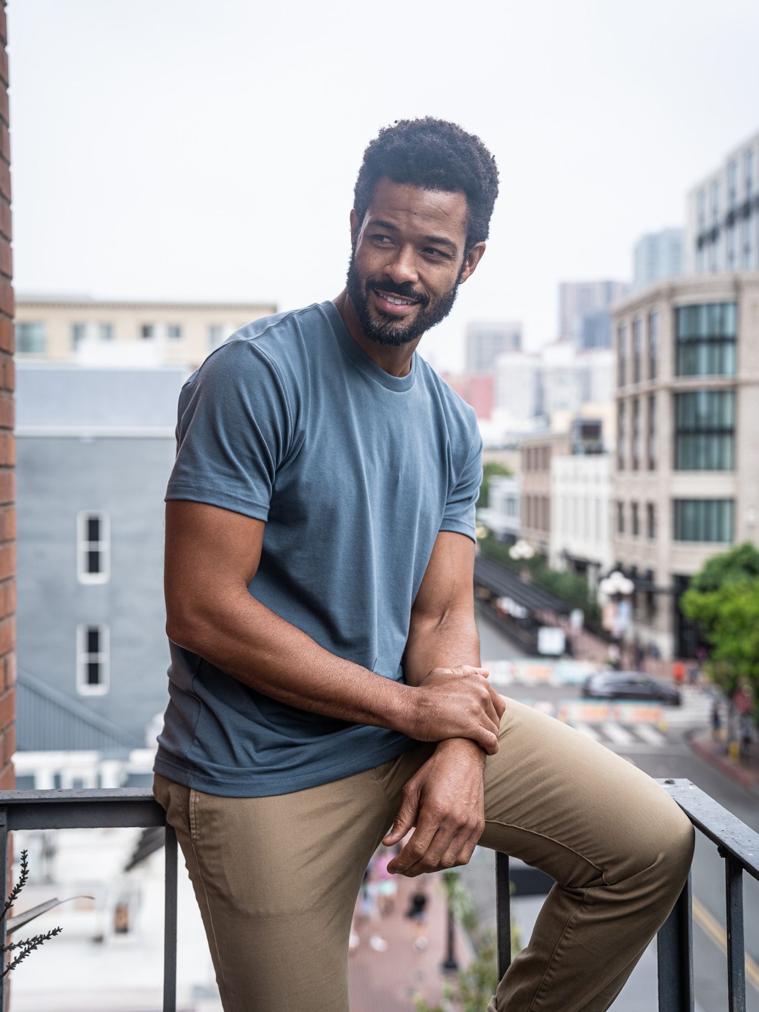 Storm Blue Crew Neck Tee | Limited Edition Color at FCT