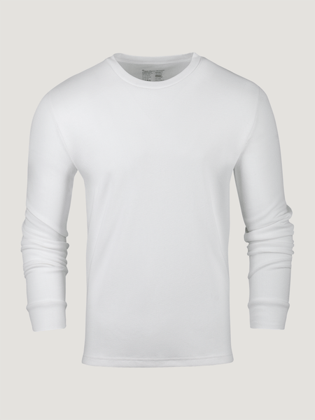 White Thermal Long Sleeve Crew