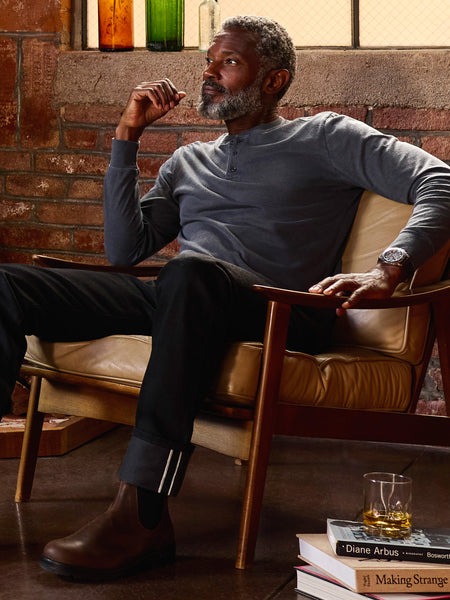 Vault Navy Long Sleeve Henley