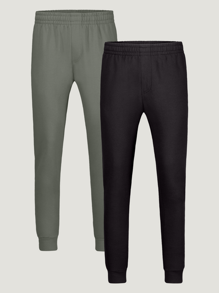 Black + Mercury Green Fleece Sweatpants Foundation 2-Pack