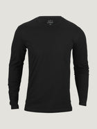 Men's Long Sleeve Crew Neck in Black from Fresh Clean Threads