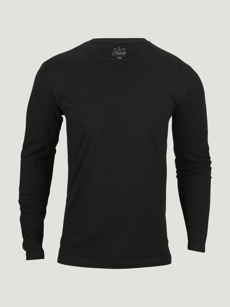 Fresh Clean Tees Black Long Sleeve Crew Neck