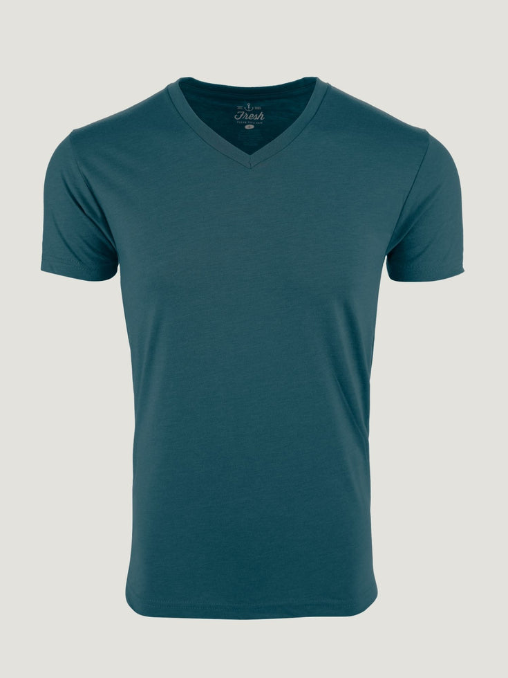 Emerald V-Neck T-Shirt For Men Fresh Clean Tees - Main Image
