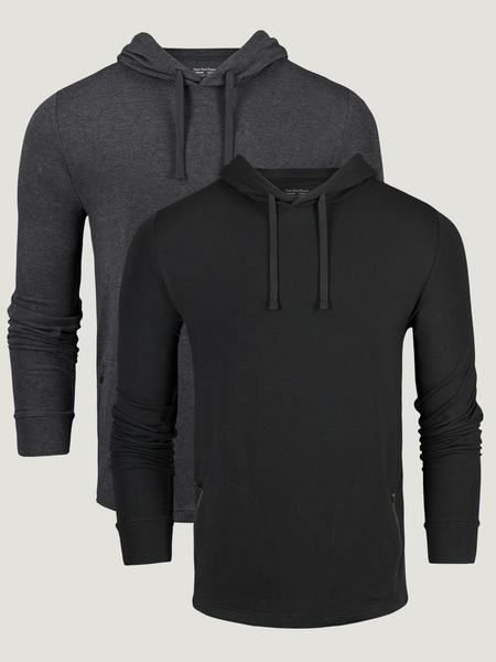 Black + Charcoal Performance Pullover Hoodie 2-Pack