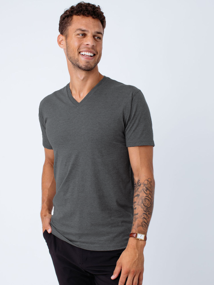 Carbon Grey V-Neck | Fresh Clean Threads