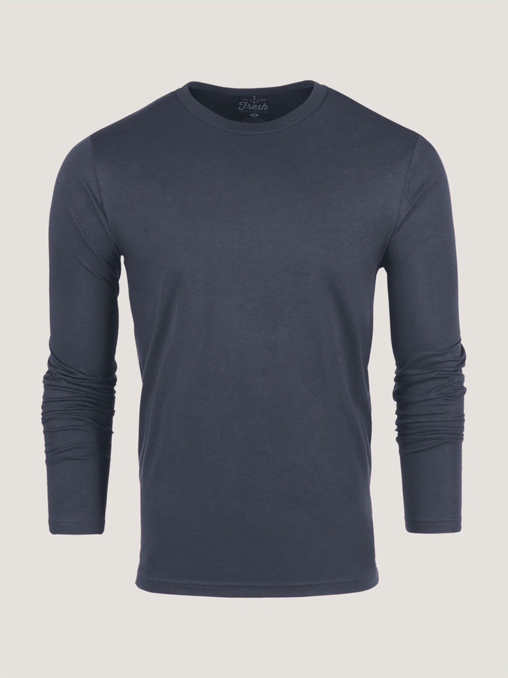 Odyssey Blue Long Sleeve Crew Neck Ghost Mannequin | Fresh Clean Threads