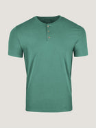 Pine Green Short Sleeve Henley | Fresh Clean Threads