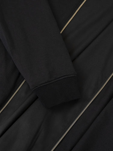 Water Resistant Woven Fabric and French Terry # Black Bomber Jacket Cuffs | versatile enough for everything.