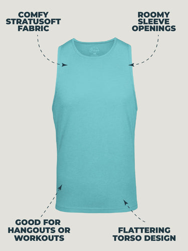 Sky Pacific Beach Tank Top | Tank Top Infographic | Fresh Clean Threads