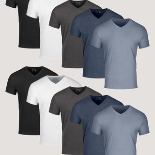 Best Sellers Men's V-Neck 10-Pack of Tees | Fresh Clean Threads