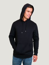 luke is 6'1, 185lbs and wears size l # Black Warm Up 2-Pack Black Pullover Hoodie Size Medium | Fresh Clean Threads
