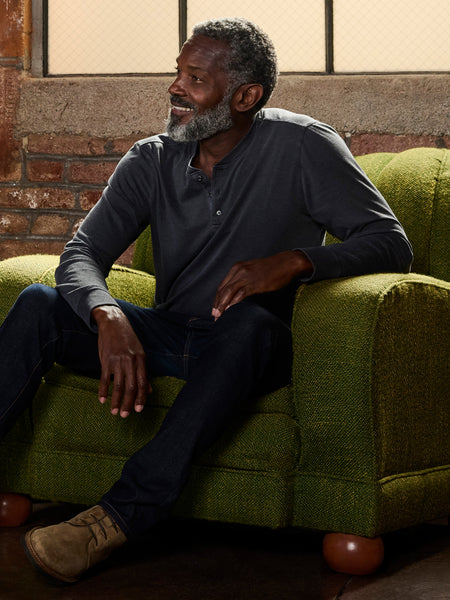 Vault Black Long Sleeve Henley