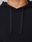 Black Performance Hoodie Tie Details | Fresh Clean Threads