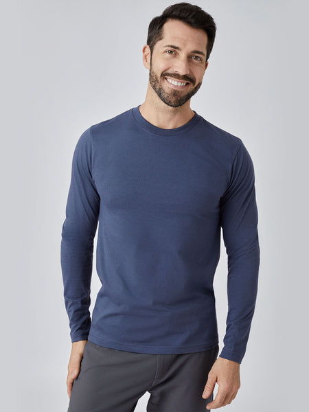 Steel Blue Long Sleeve Crew Neck