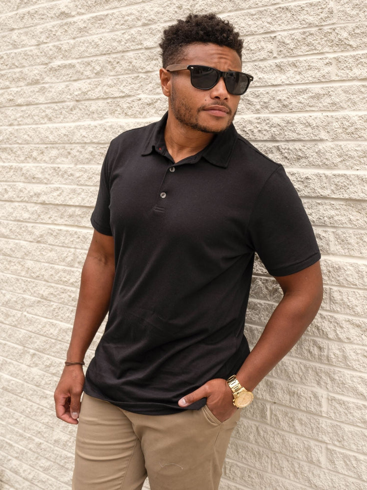 Essentials 5-pack Black Torrey Polo Lifestyle Size Large | Fresh Clean Threads