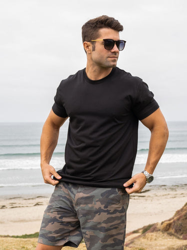 rob is 5'8, 160lbs and wears size m # Basic Head-to-Toe 3-Pack | Black Lifestyle Size /medium | Fresh Clean Threads