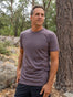 Purple Galaxy Crew Neck Tee | Model Size Medium | Fresh Clean Threads