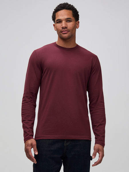 Burgundy Long Sleeve Crew Neck