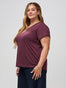 Women's V-Neck in Merlot | Model Vanessa | Fresh Clean Threads