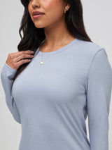contoured shape for flattering fit # Women's Long Sleeve Tee | Flattering Contoured Shape | Fresh Clean Threads