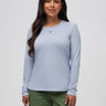 Nathalie is 5'6" and wears a size S # Women's Icicle Long Sleeve Crew Neck | Winter Collection | FCT