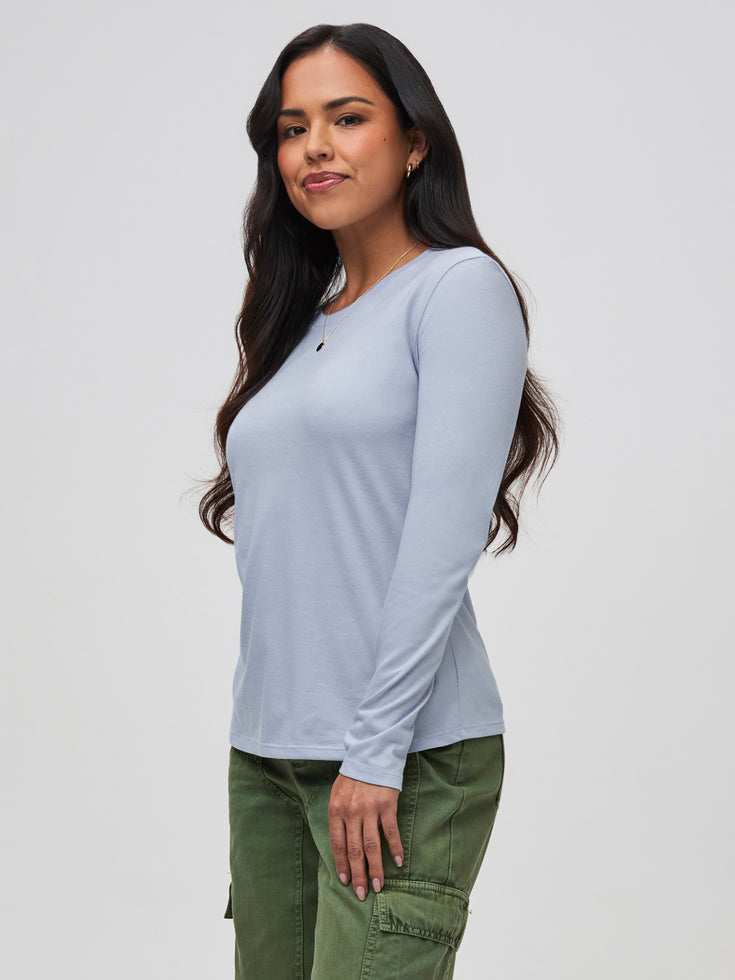 StratuSoft™ Women's Long Sleeve Crew in Icicle | Fresh Clean Threads