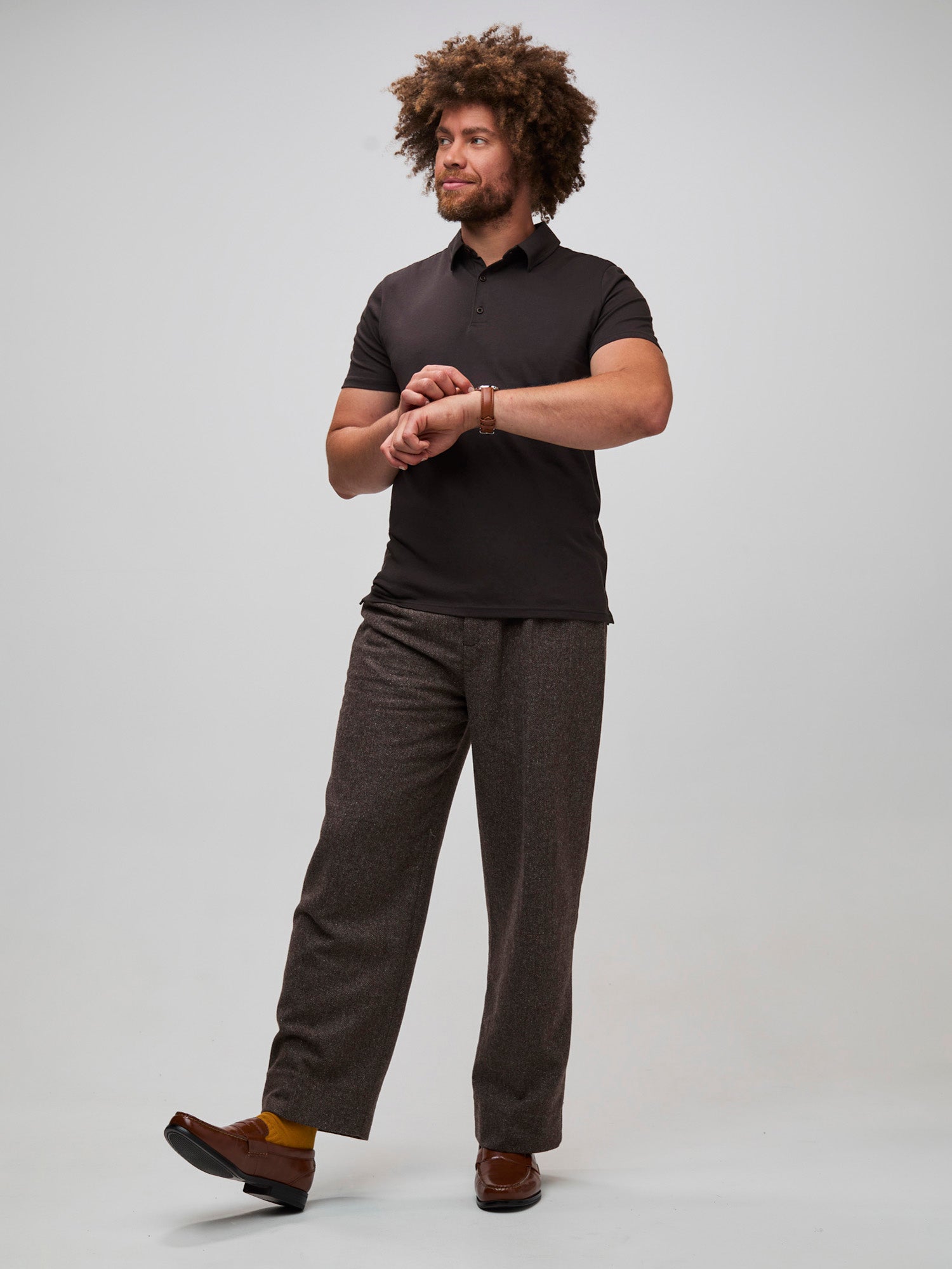 Men's Espresso Torrey Polo Shirt | Label-Free for Comfort – Fresh