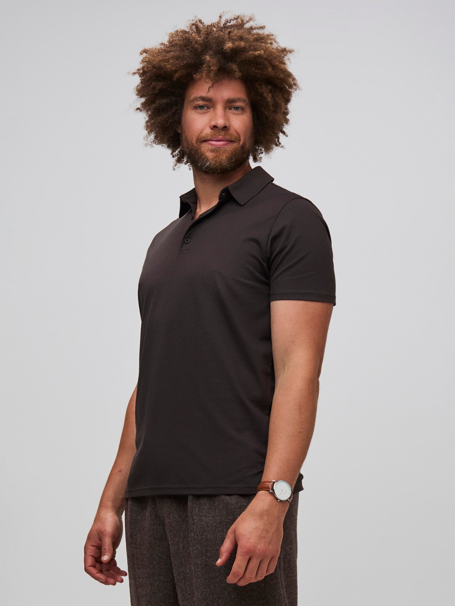Men's Espresso Torrey Polo Shirt | Label-Free for Comfort – Fresh
