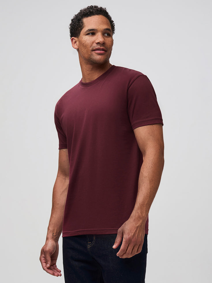 Burgundy Crewneck Tee | The Shade of the Season | Fresh Clean Threads