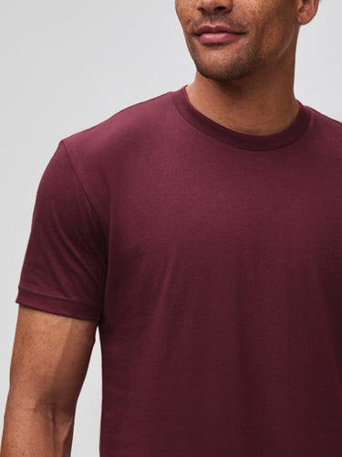 crafted with our stratusoft fabric # StratuSoft Crew Neck Tee | Burgundy Red | Fresh Clean Threads