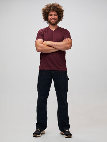 SLIGHT V-NECK FOR STYLE & COMFORT # Style & Comfort | Burgundy V-Necks | Fresh Clean Threads