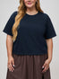 Dark Navy Boxy Tees | Cropped T-Shirt