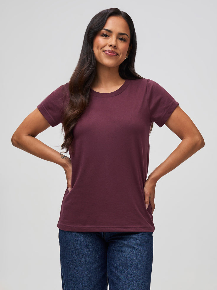 Women's Merlot Tee | Crew Necks | Women's Collection at Fresh Clean Threads