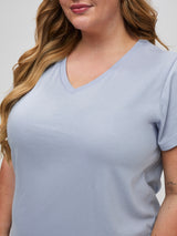 made with our stratusoft™ fabric # StratuSoft™ Women's V-Neck Tee | Icicle Blue | FCT