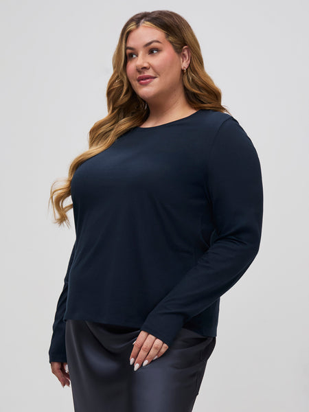 Women's Dark Navy Long Sleeve Crew