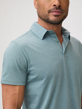 Comfortable in StratuSoft™ fabric #  Men's Polos in Harbor Mist | Cooling, breathable fabric blend