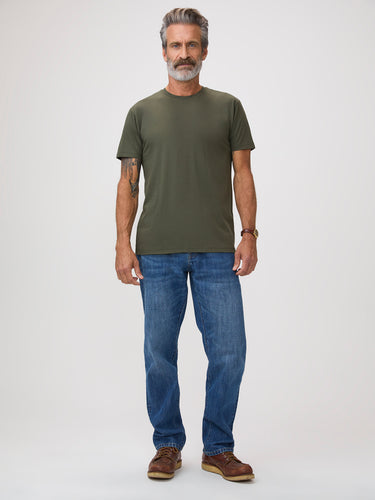 Perfect fit for layering or solo # Tees To Army Green T-Shirts Crew Neck | Tees Built for lasting wear