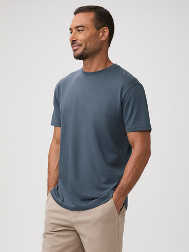 Crew Neck Tee in Rainstorm | best gray t-shirts for men | The Spring Collection by FCT