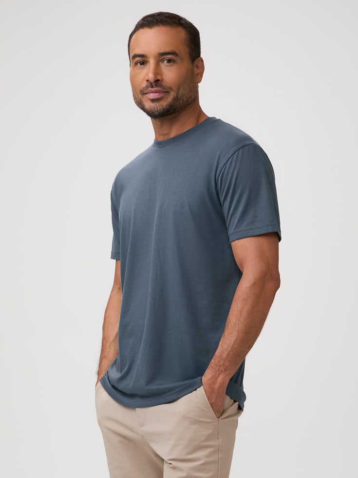 Men's Crew Neck Tees in Rainstorm Blue | FCT