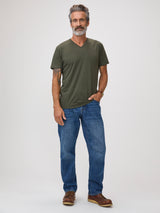 Easy Everyday Tees # Men's T-shirts Army Green V-Necks | Premium Comfort, Fit and Fabric