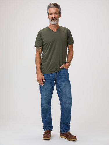 Easy Everyday Tees # Men's T-shirts Army Green V-Necks | Premium Comfort, Fit and Fabric