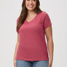 Reliable Flattering Tees # Women's Coral V-Neck Tees | Lightweight and breathable fabric blend