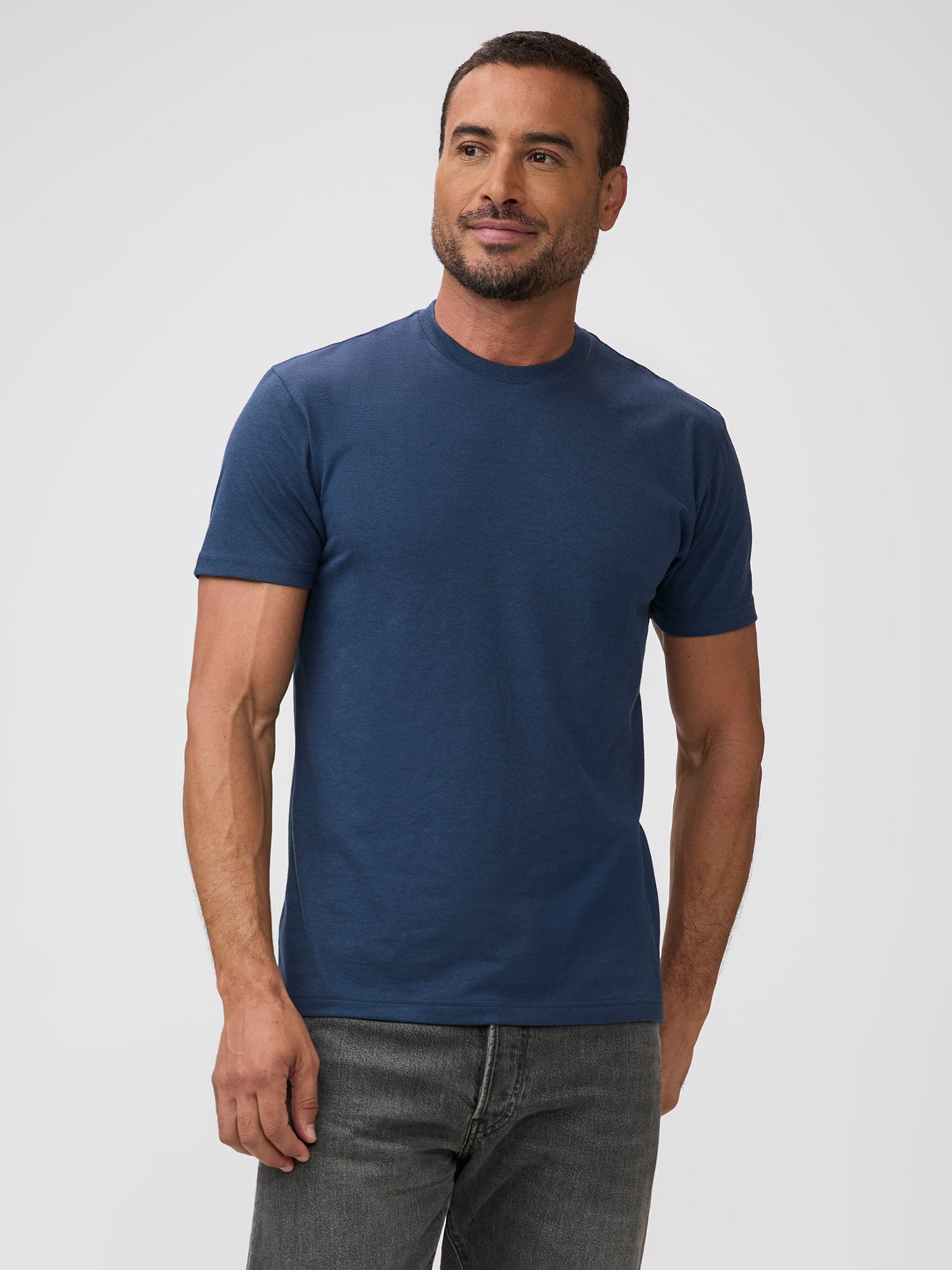 Indigo Cross Dye Crew Neck Tees | Multi-tonal fabric – Fresh Clean
