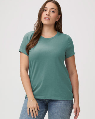 Sagebrush green women's crew neck t-shirts | long-lasting women's tees, premium basics
