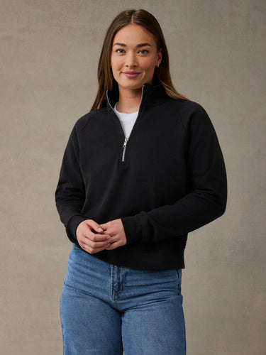 Women's Black Half Zip