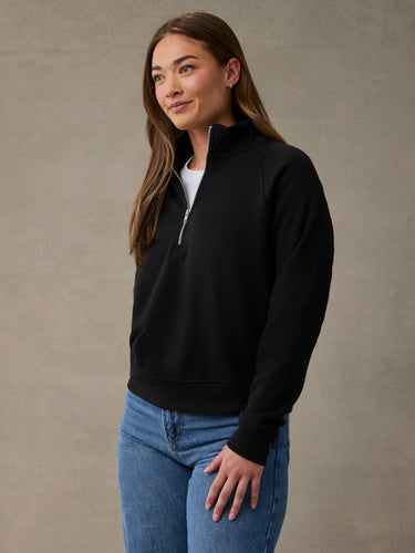 Women's Black Half Zip