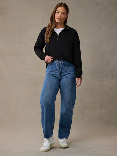 Women's Black Half Zip